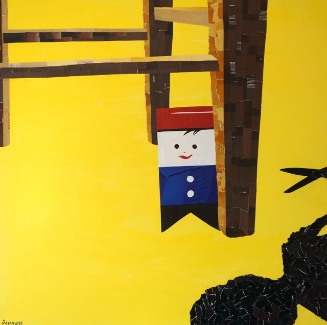 Picture of a toy soldier under a kitchen chair