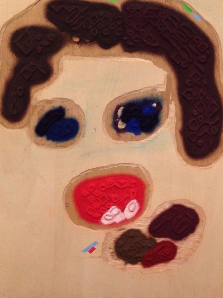 Chuck Close wood block