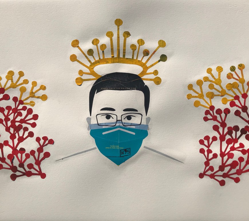 Collage of Dr Li Wenliang showing R0 = 3