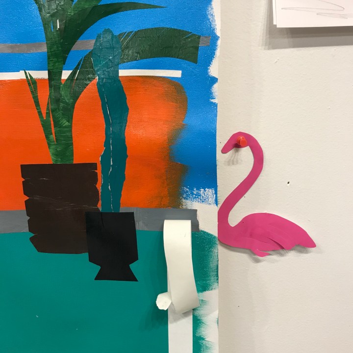 Pink flamingo cut out by Ray Monde inspired by The Cut-Outs exhibition Matisse 
