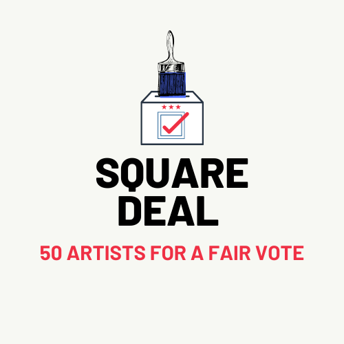 50 Artists for a Fair Vote Logo Revised Red Tick