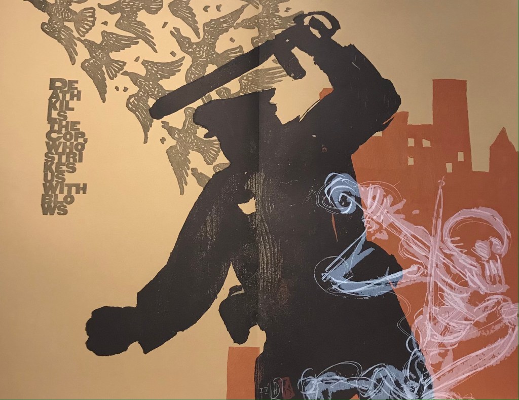 Death kills the cop who strikes us with blows