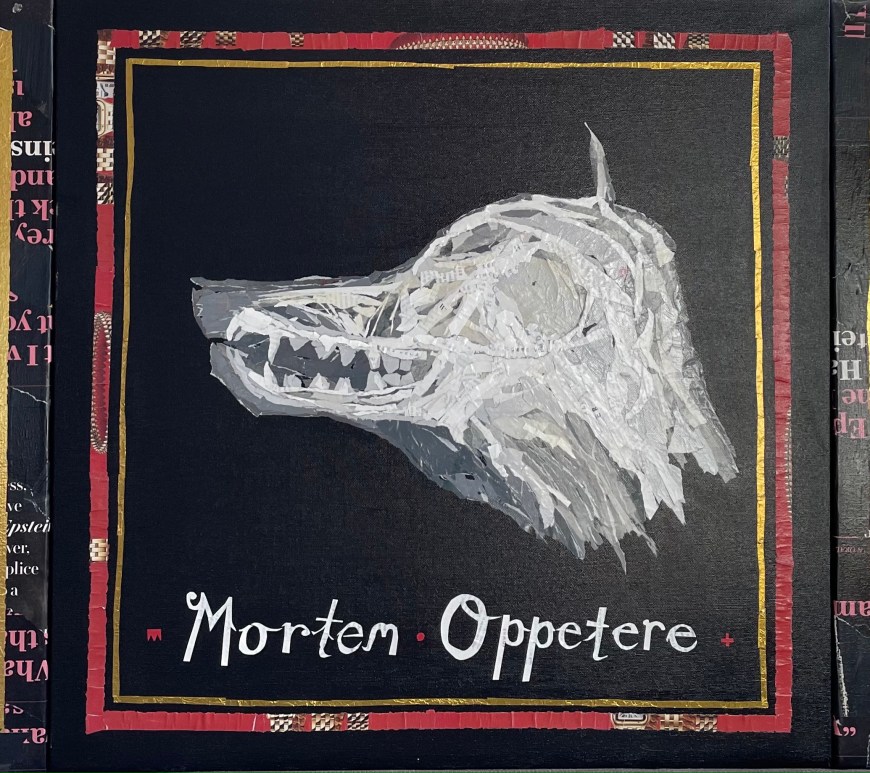 Shrine of dog skull, fox bait and dog bowl